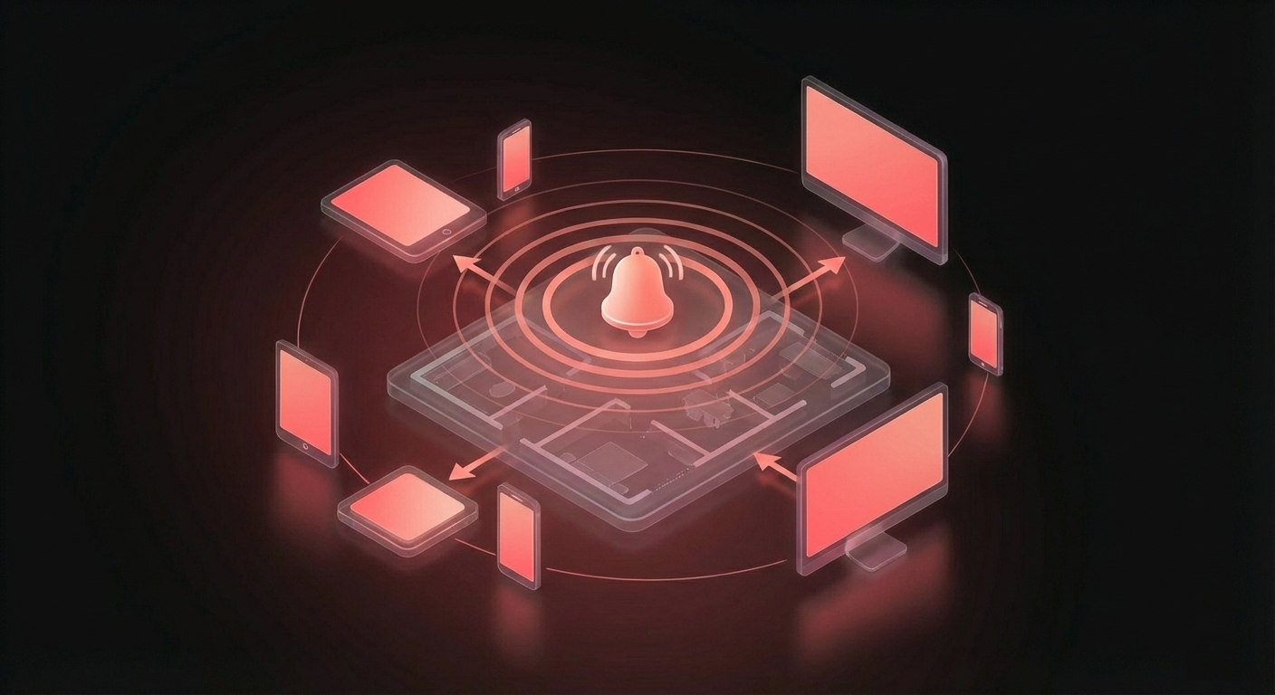 Dashboard showing real-time alert notifications reaching staff devices across multiple building zones