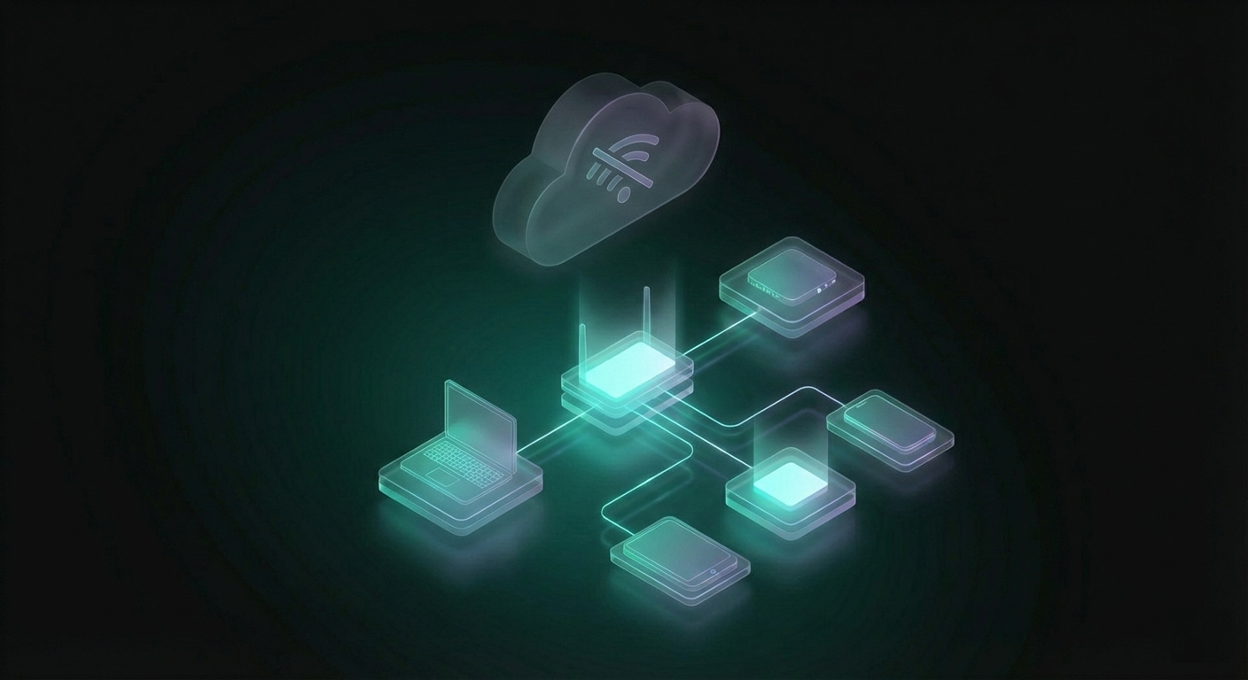 Diagram showing OshriKa running on a local facility network independent of internet connectivity